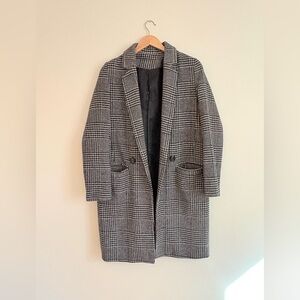 Vintage Black and White Double-Breasted Coat